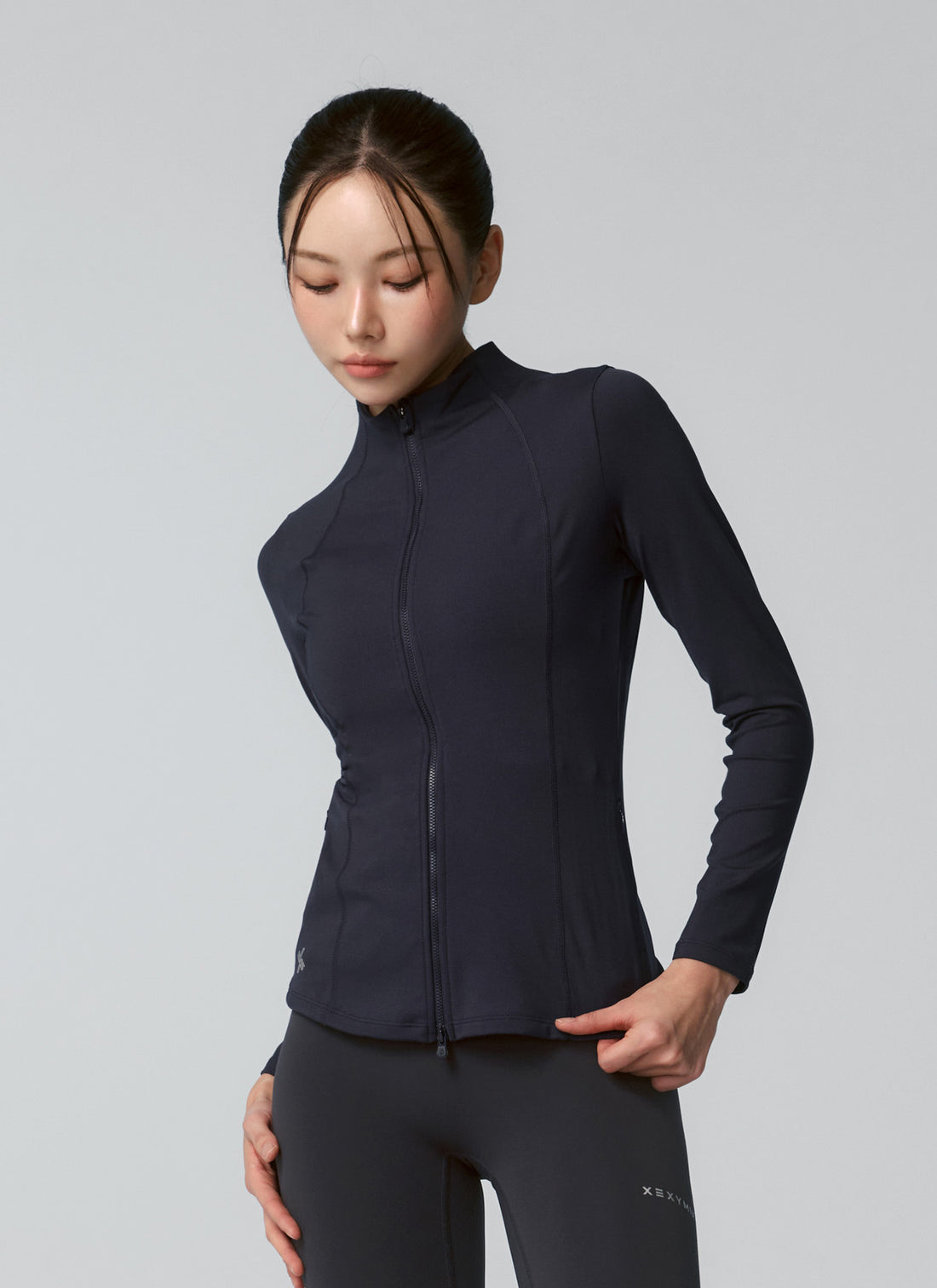 XELLA Intention Slim Fit Zip-up Jacket - Shimmer Navy