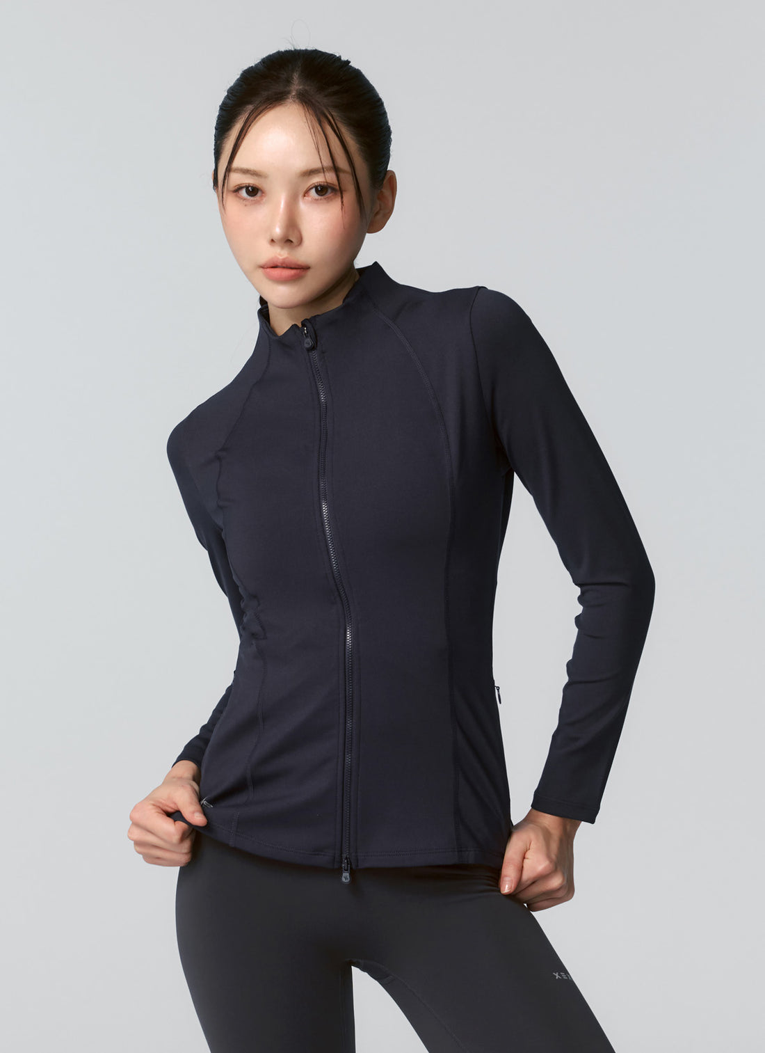 XELLA Intention Slim Fit Zip-up Jacket - Shimmer Navy