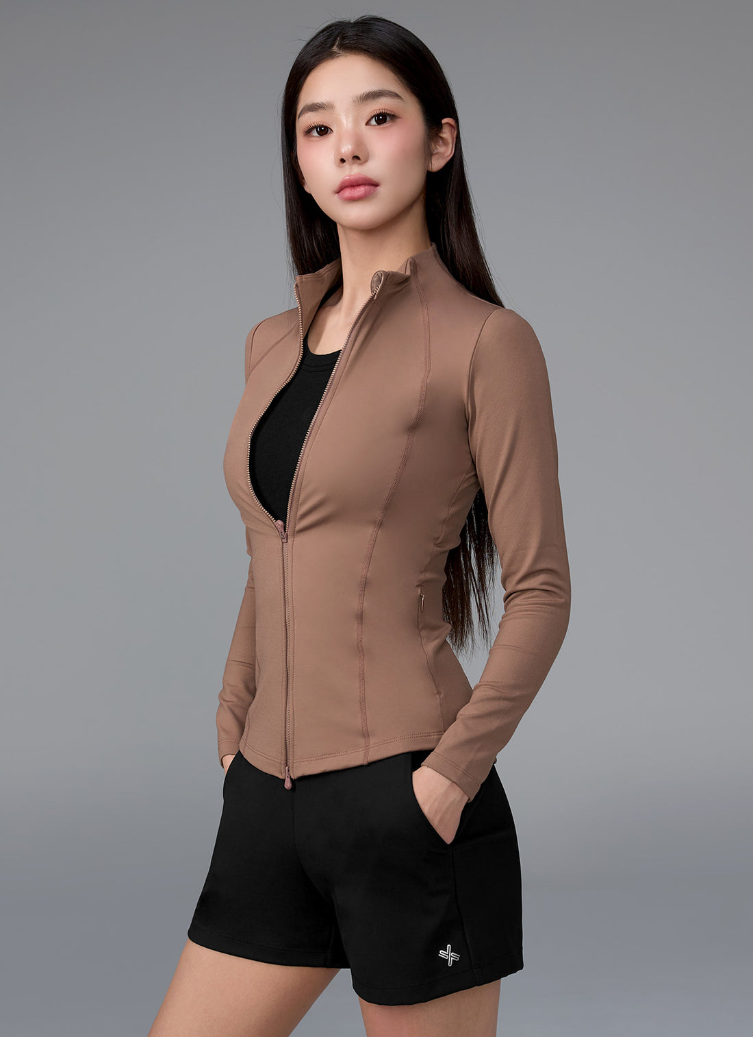 XELLA Intention Slim Fit Zip-up Jacket - Rose Toff
