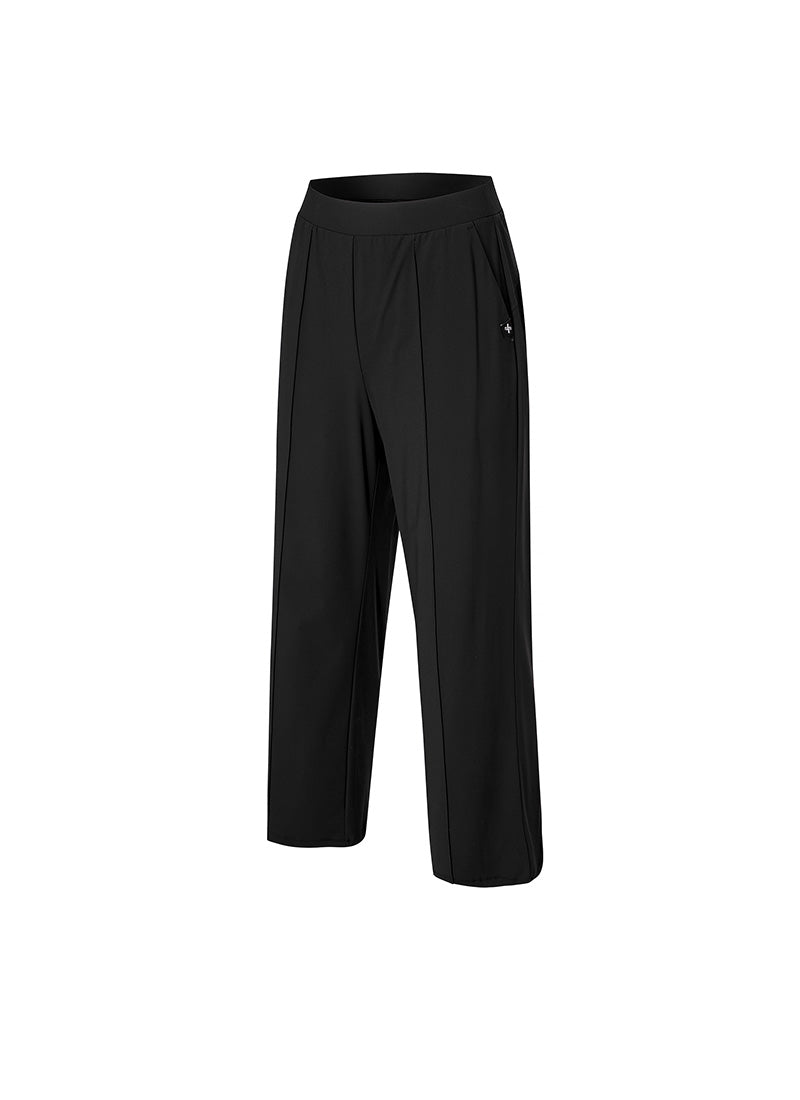 Tricot Pintuck Wide Pants - Black