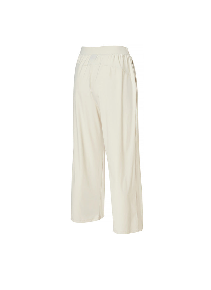 Tricot Pintuck Wide Pants - Milk Latte