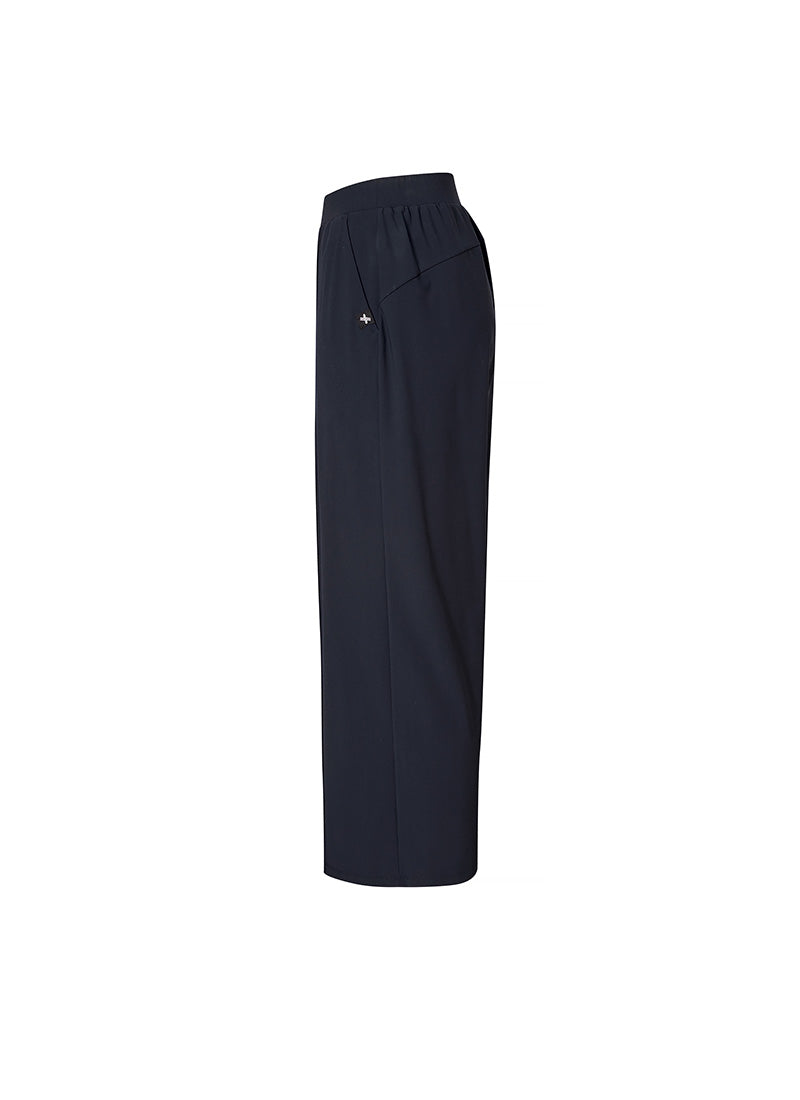 Tricot Pintuck Wide Pants - Fluffy Navy