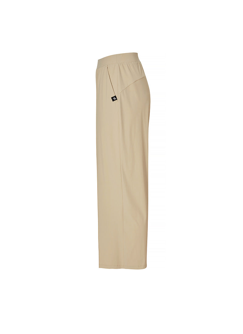 Tricot Pintuck Wide Pants - Toast Almond