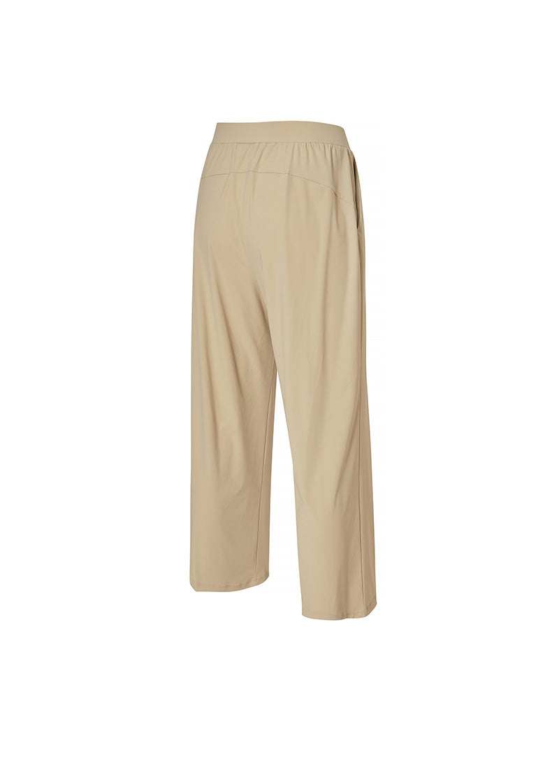 Tricot Pintuck Wide Pants - Toast Almond
