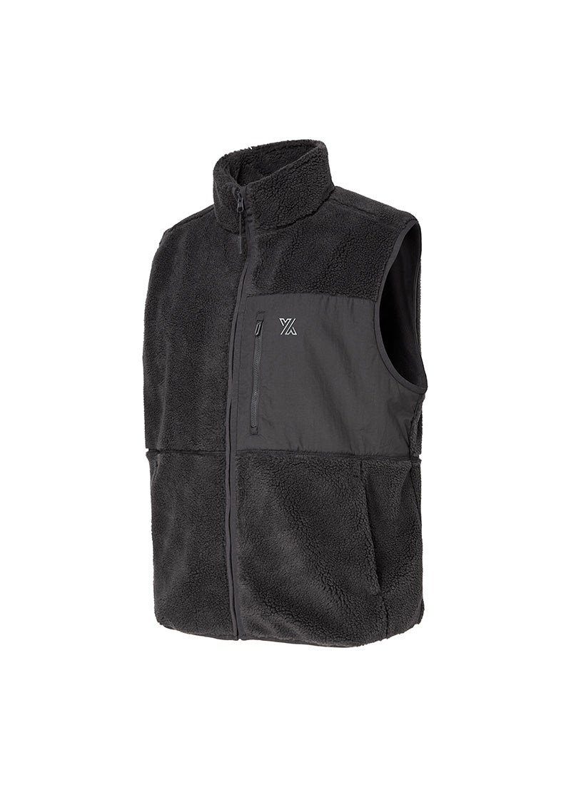 Multi-Pocket Fleece Vest - Charcoal