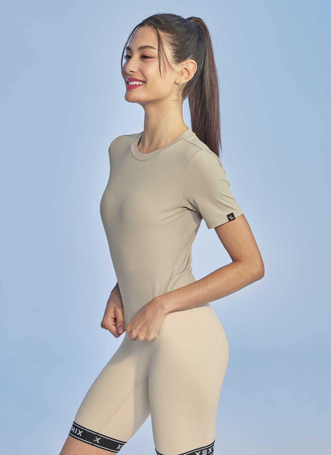 Ice Feather Crop Short Sleeve - Moon Beam Beige