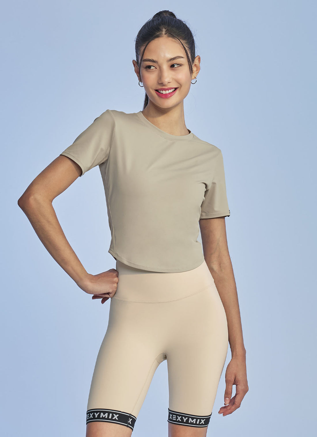 Ice Feather Crop Short Sleeve - Moon Beam Beige