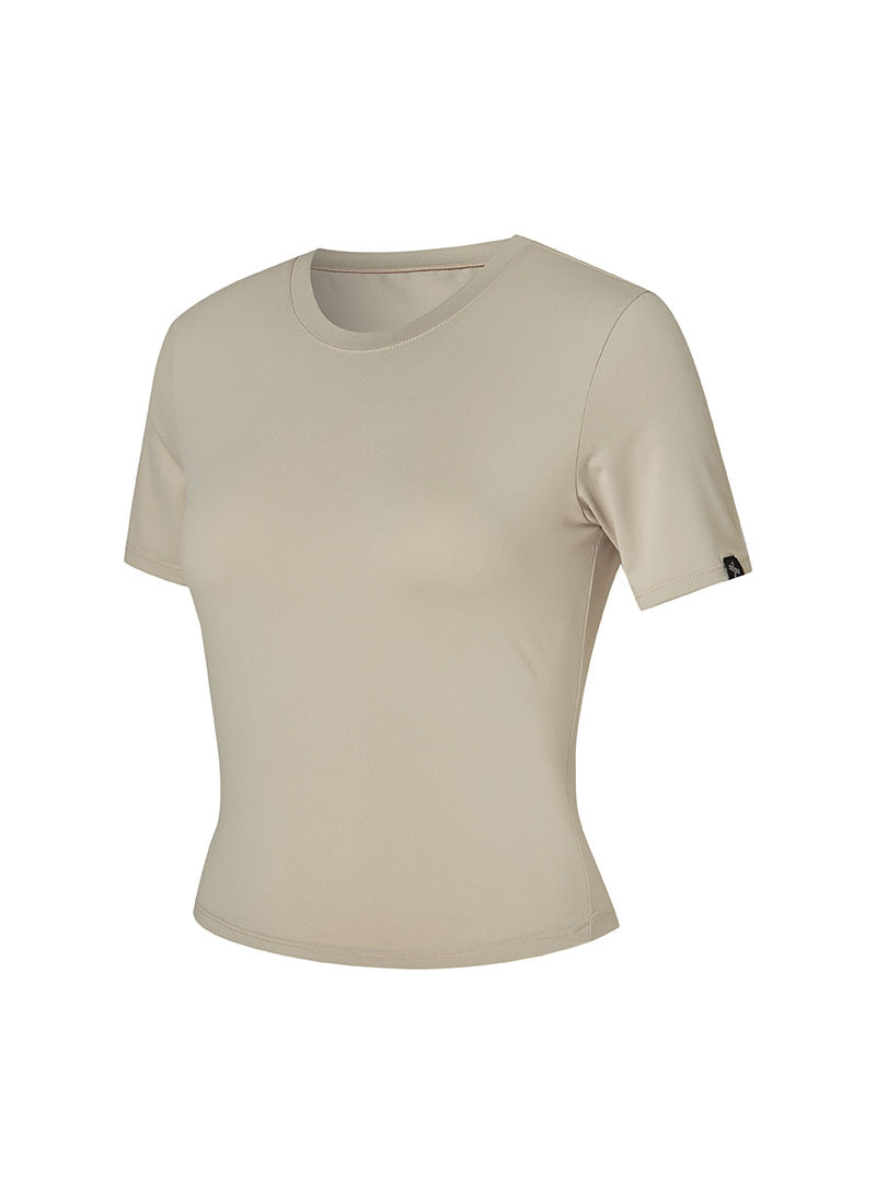 Ice Feather Crop Short Sleeve - Moon Beam Beige