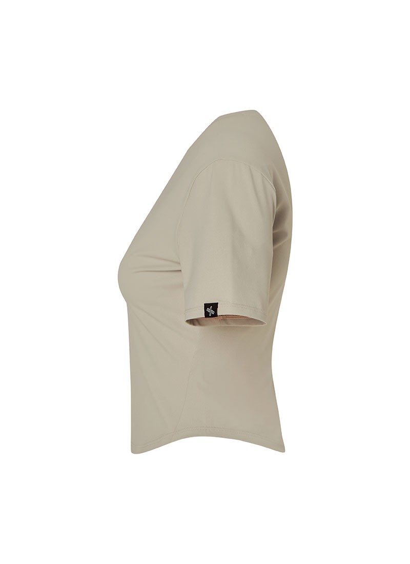 Ice Feather Crop Short Sleeve - Moon Beam Beige