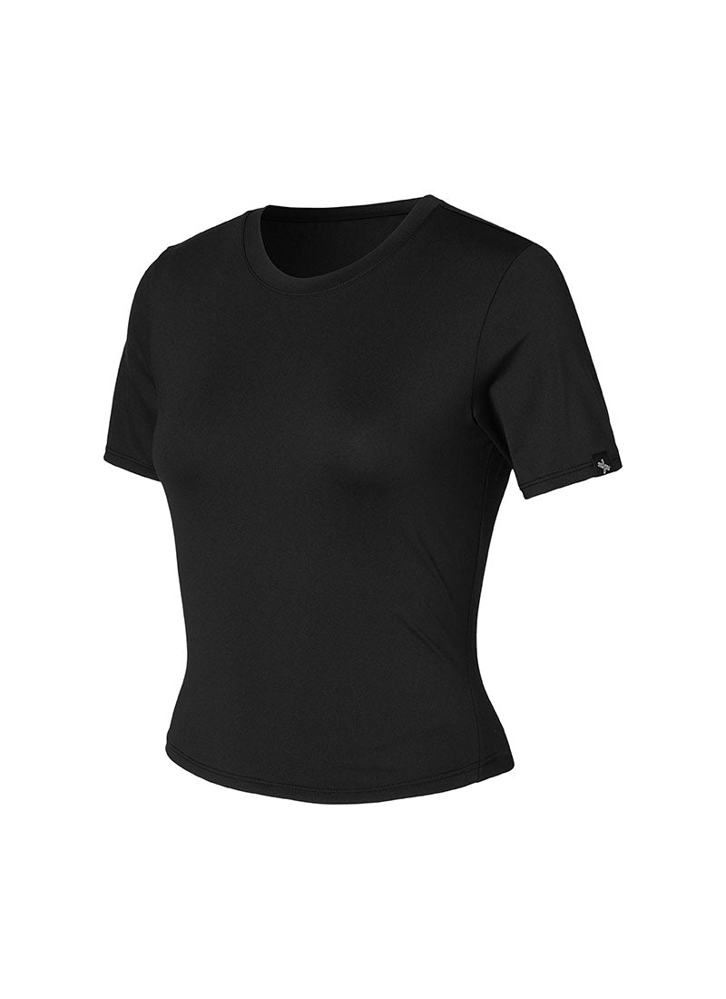 Ice Feather Crop Short Sleeve - Black