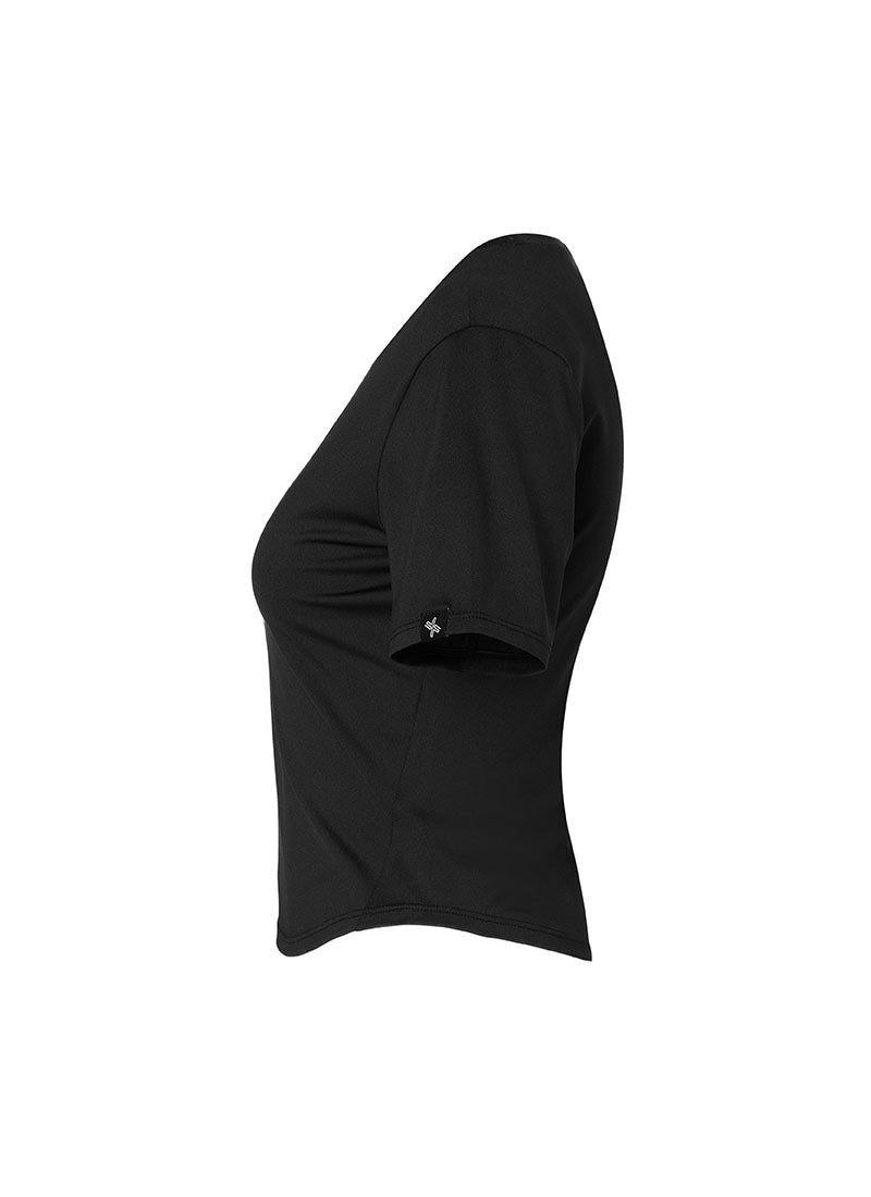 Ice Feather Crop Short Sleeve - Black