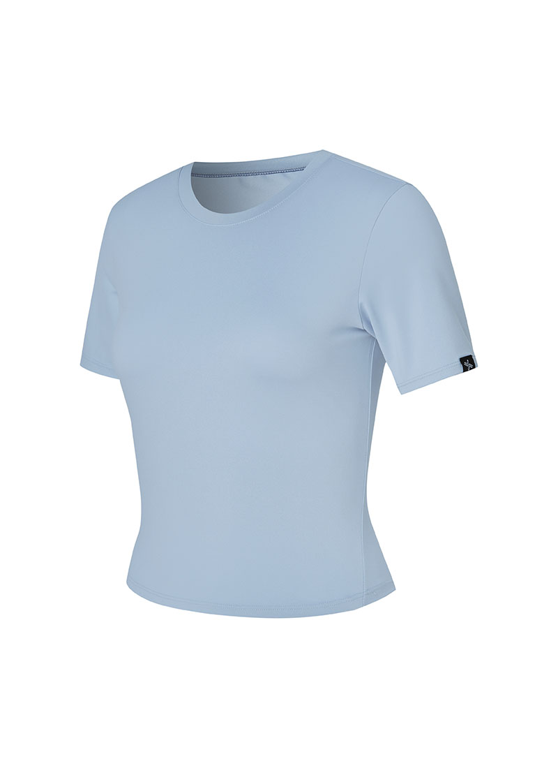 Ice Feather Crop Short Sleeve - Iceland Blue