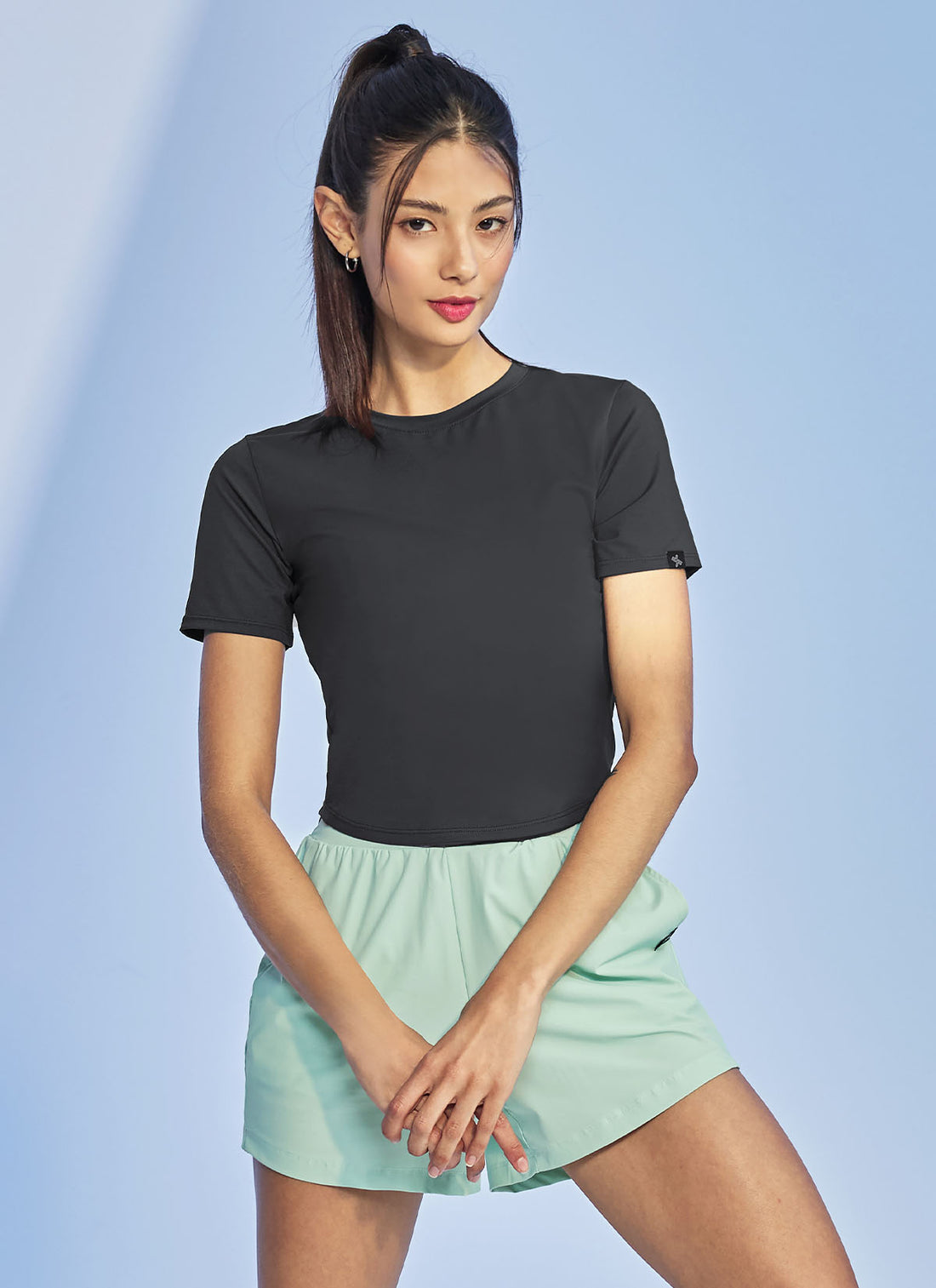 Ice Feather Crop Short Sleeve - Dark Gray