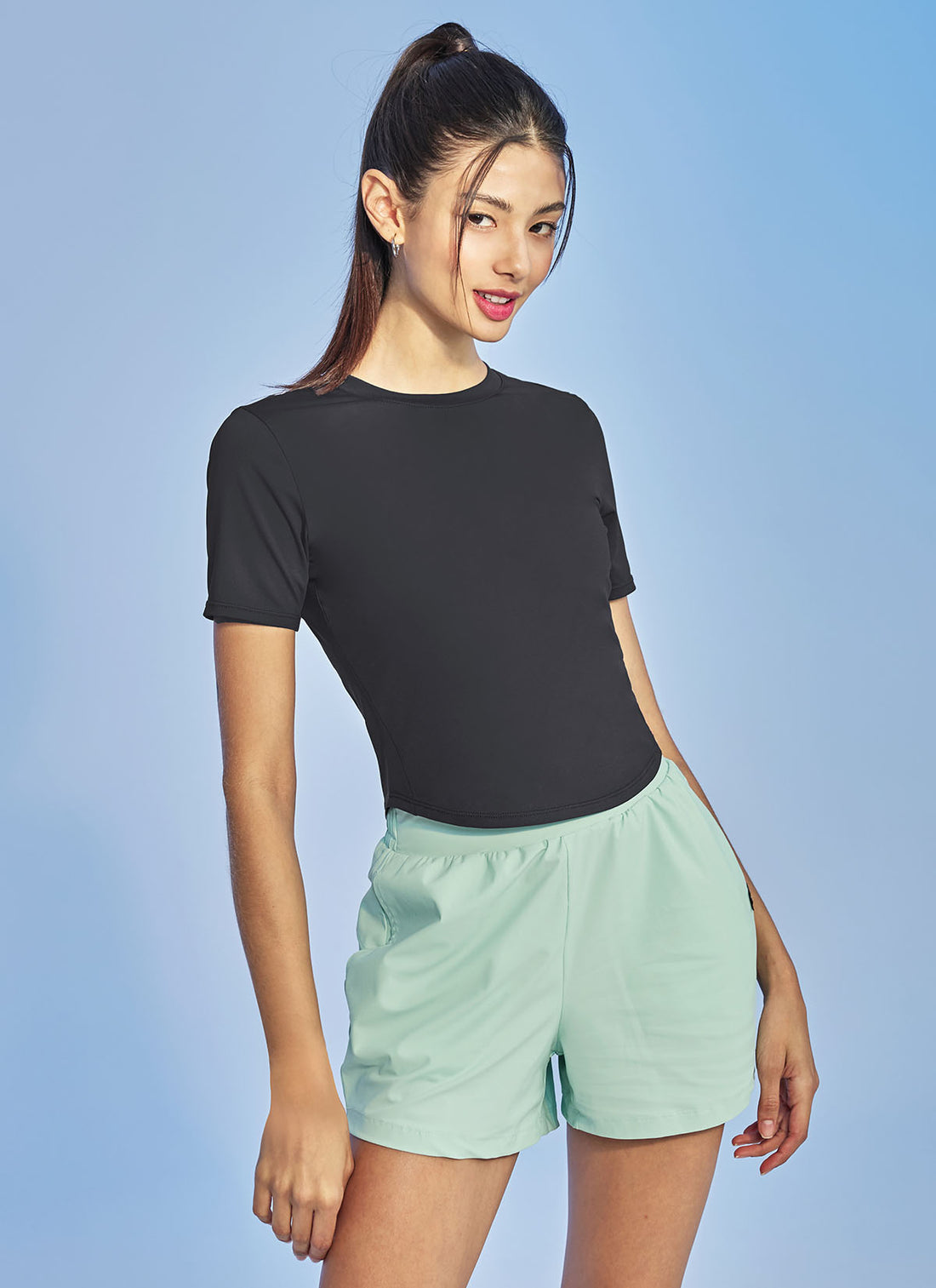 Ice Feather Crop Short Sleeve - Dark Gray