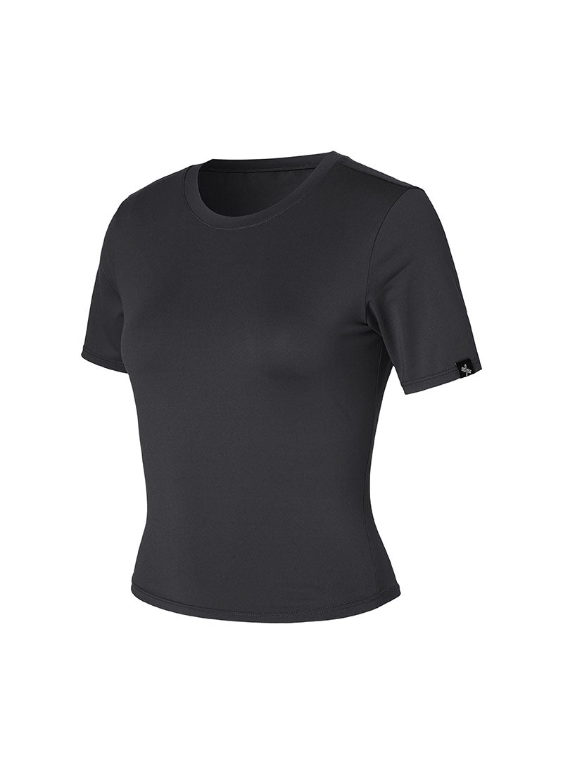 Ice Feather Crop Short Sleeve - Dark Gray