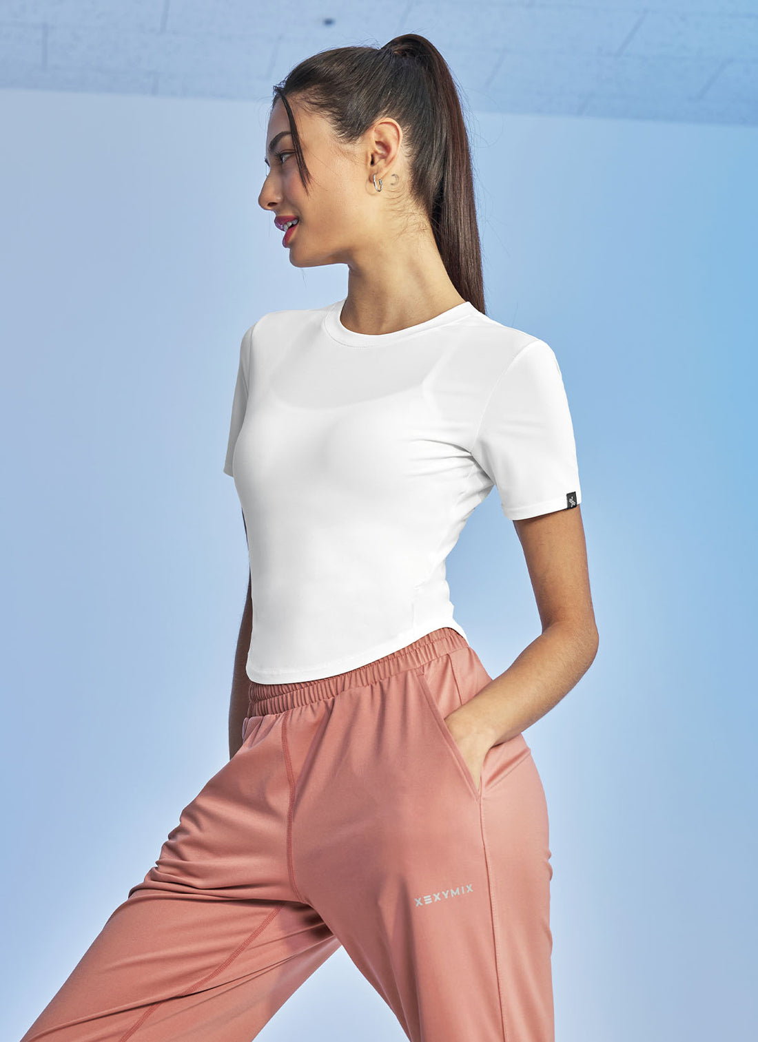Ice Feather Crop Short Sleeve - White Ivory