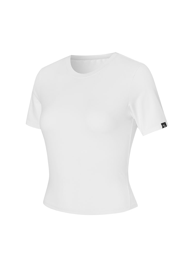 Ice Feather Crop Short Sleeve - White Ivory