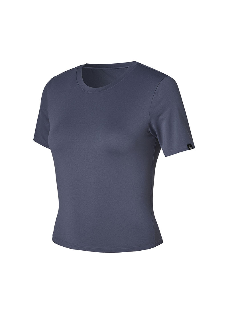Ice Feather Crop Short Sleeve - Night Shadow