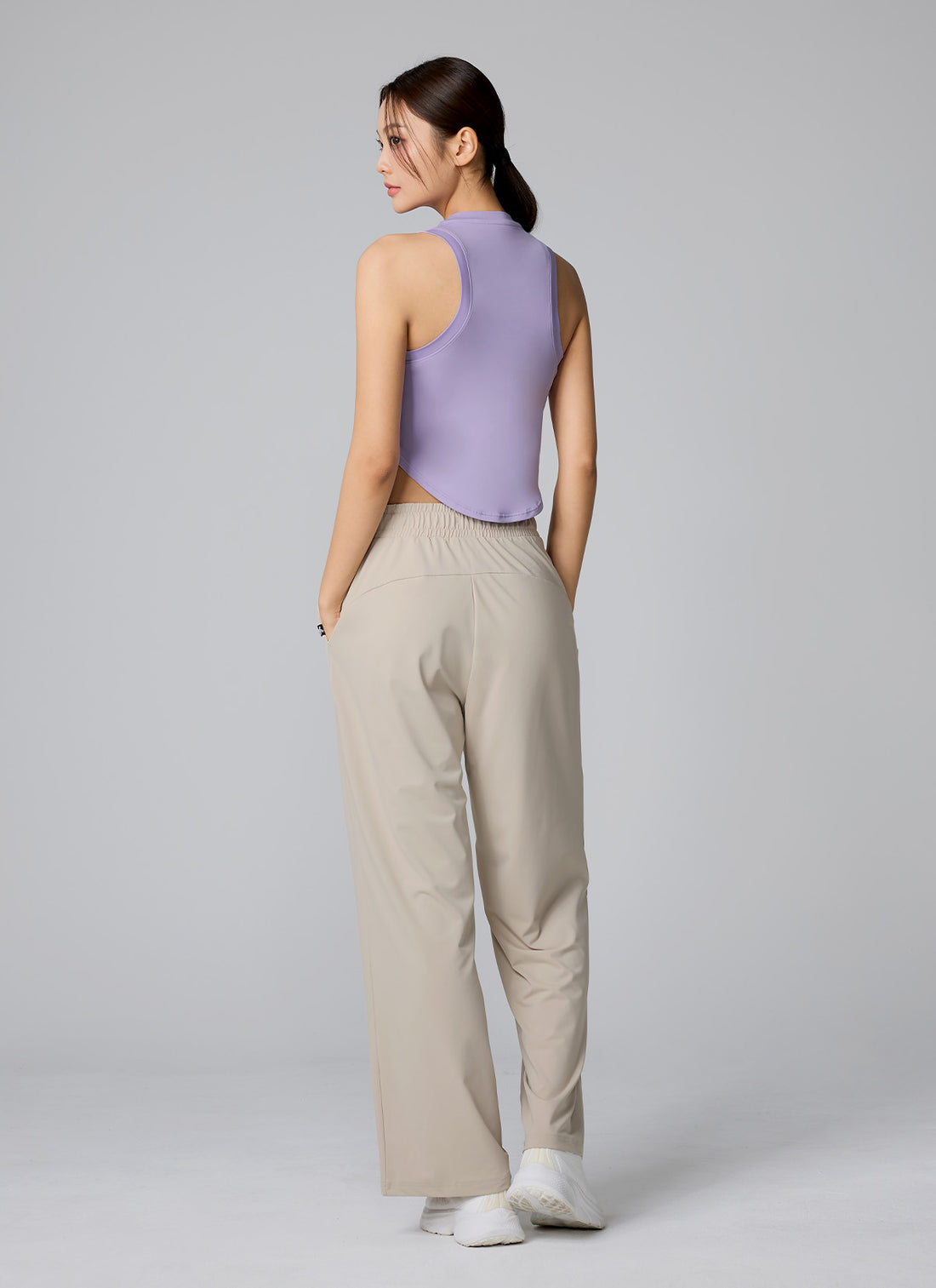 Medium Feather Cooling Wide Pants - Mist Beige