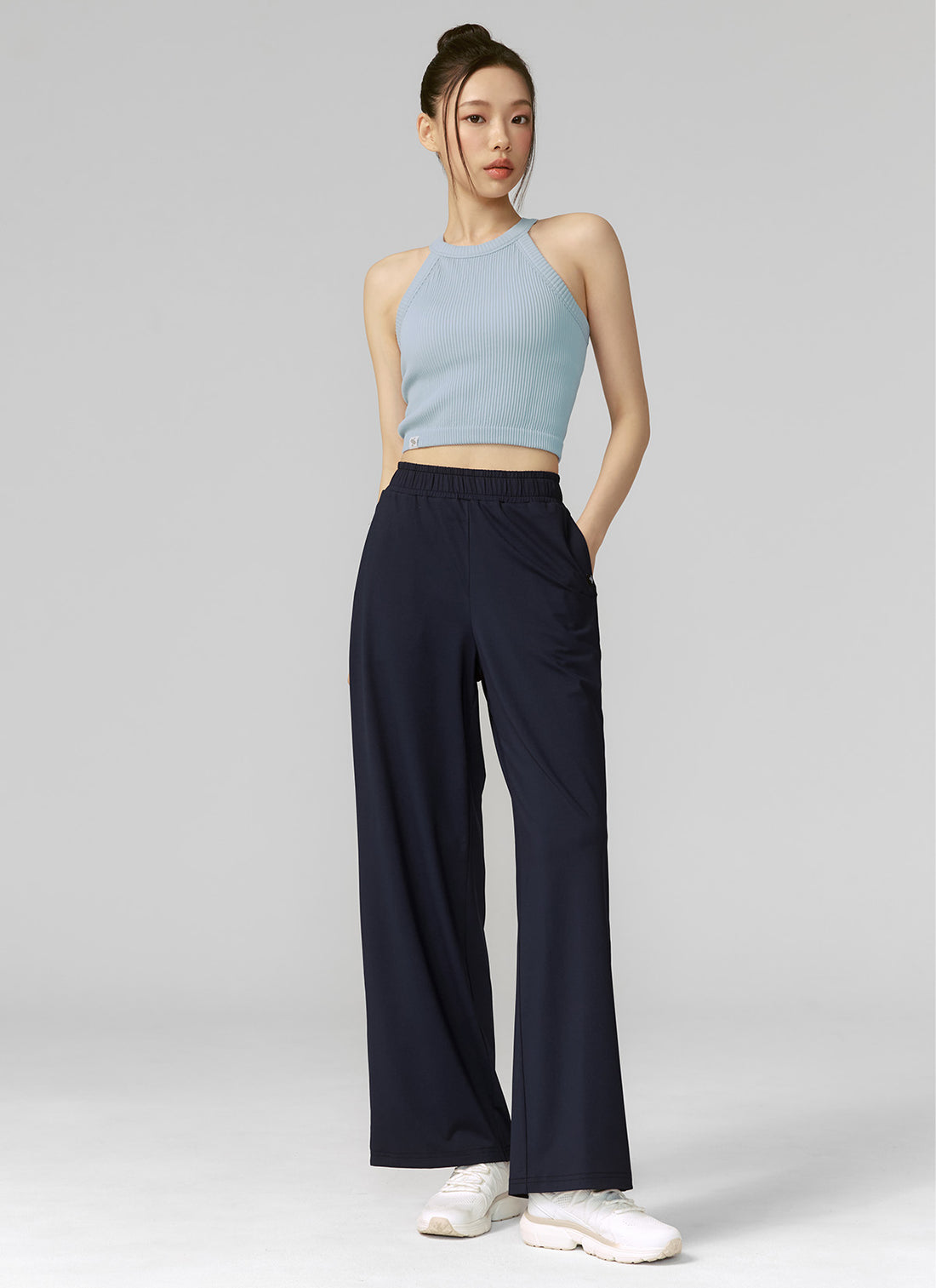 Medium Feather Cooling Wide Pants - Rusty Navy