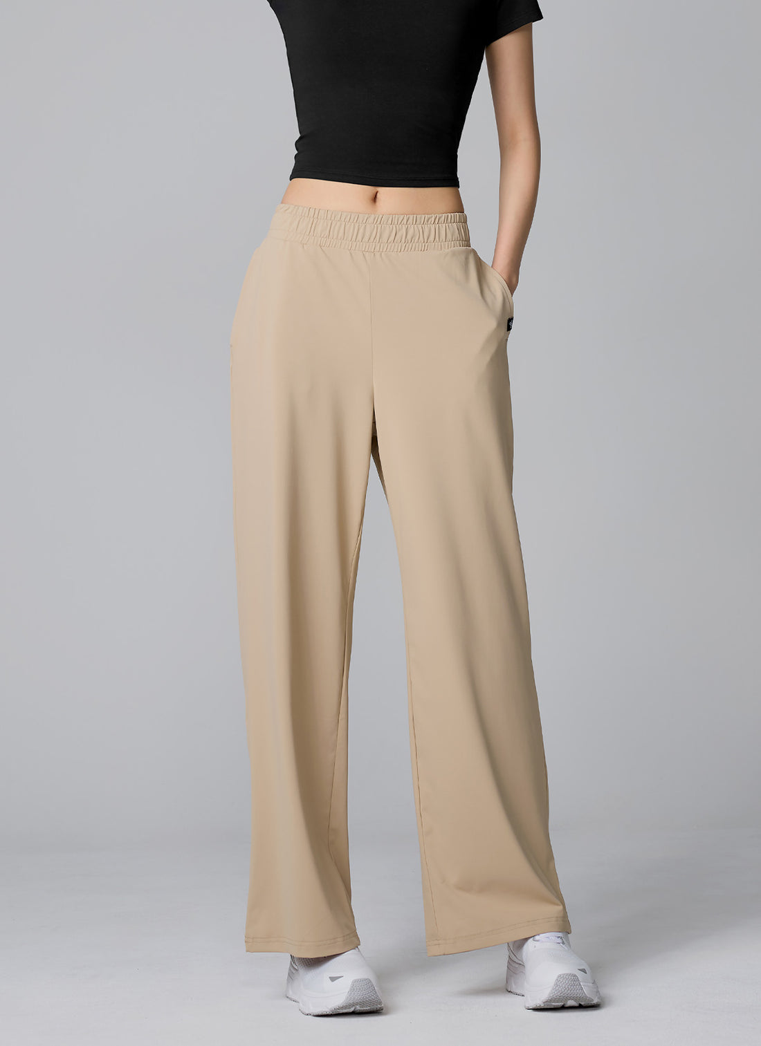 Medium Feather Cooling Wide Pants - Peanut Beige