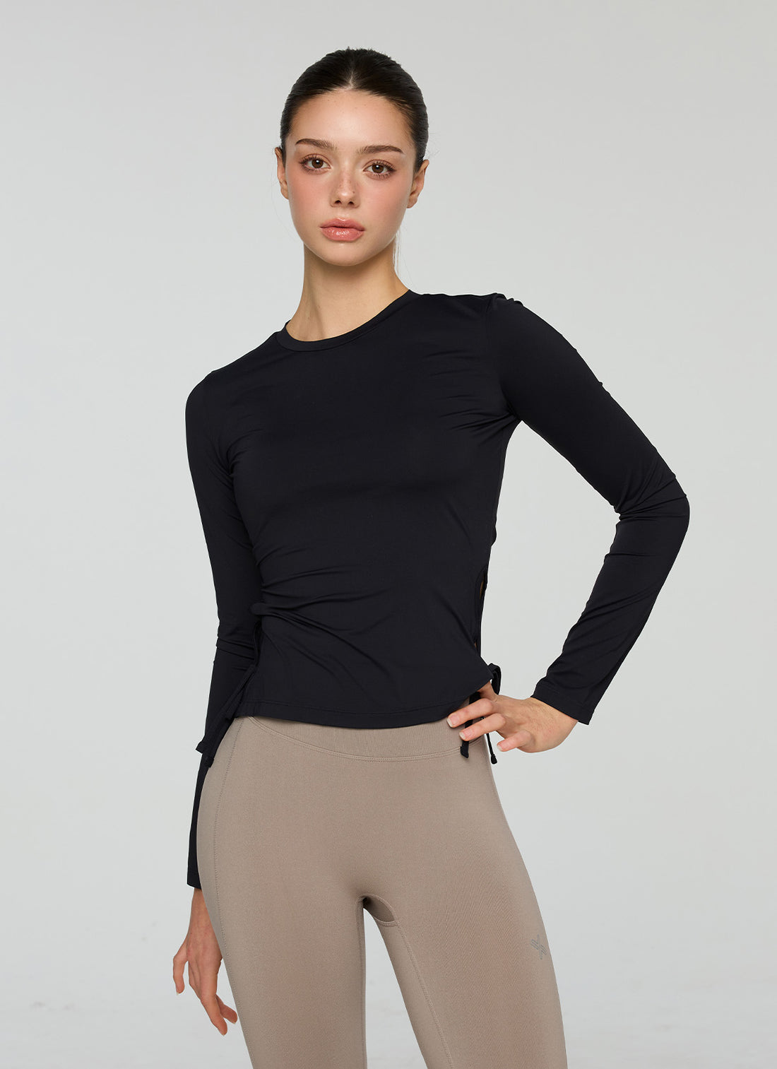 Cooling Side Ribbon Long Sleeve - Black