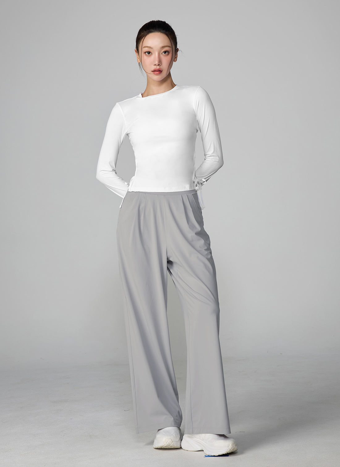 Cooling Side Ribbon Long Sleeve - White Ivory