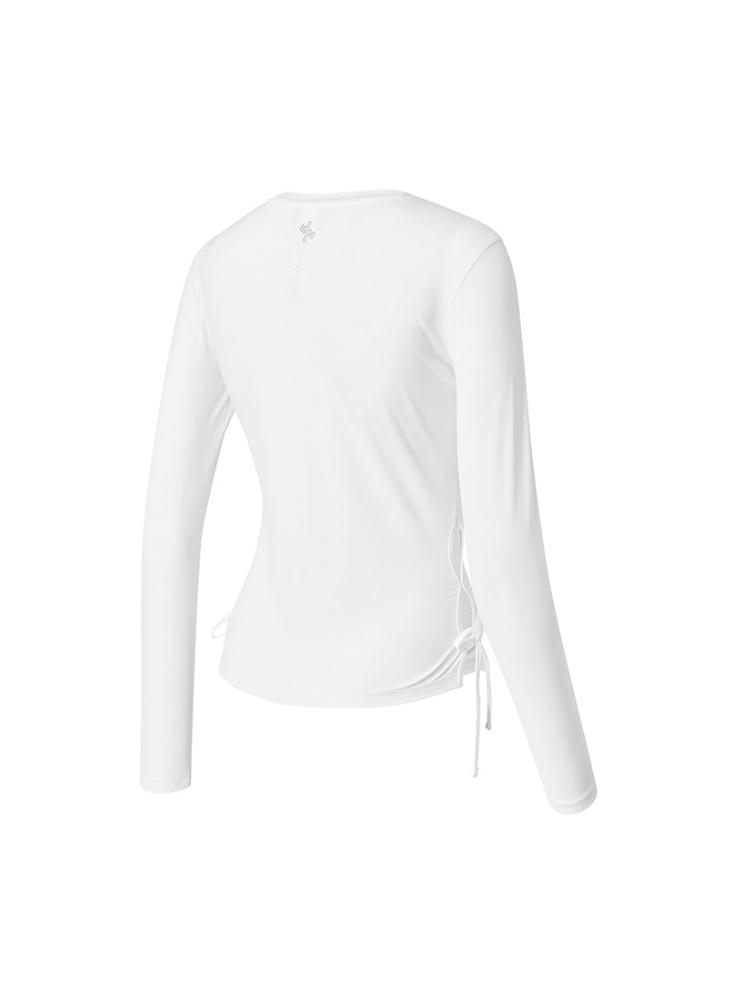 Cooling Side Ribbon Long Sleeve - White Ivory