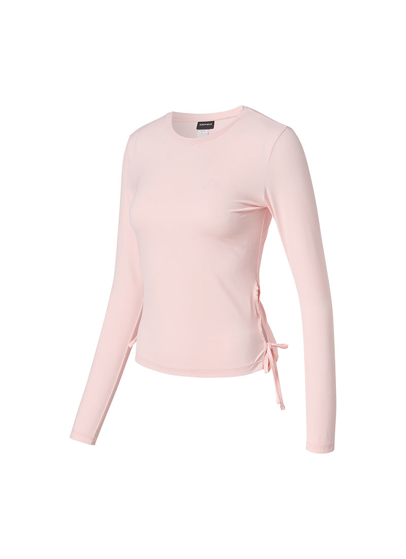 Cooling Side Ribbon Long Sleeve - Vivi Pink