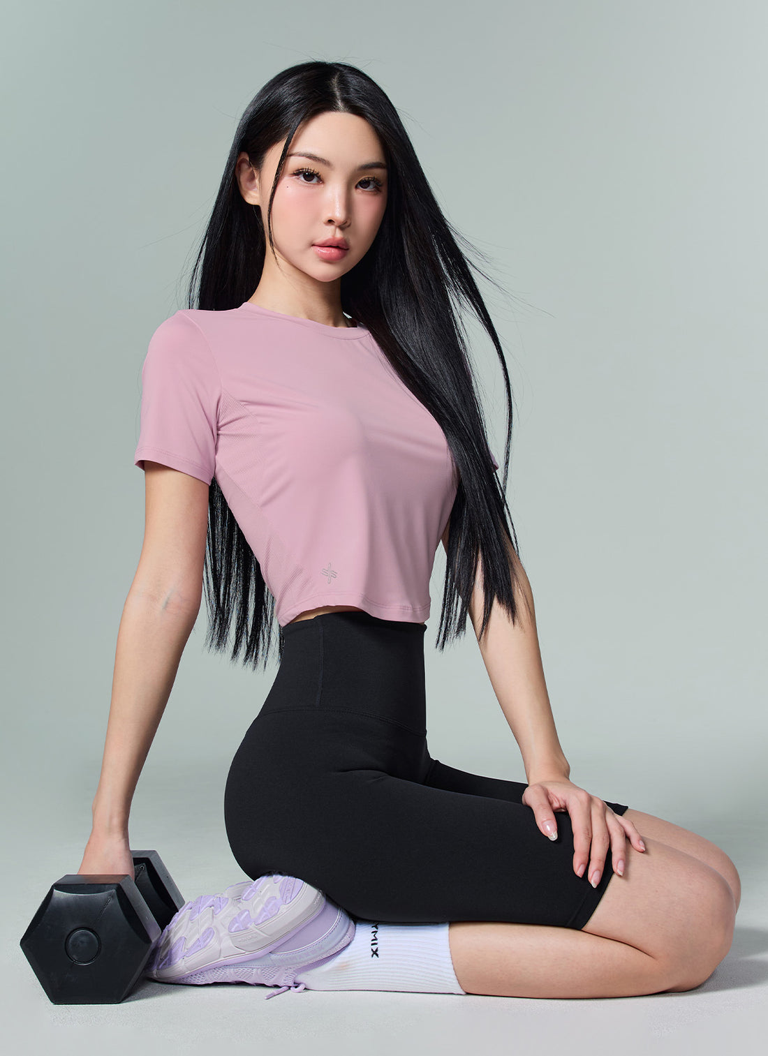 Ice Scent Crop Short Sleeve - Sunwashed Rose