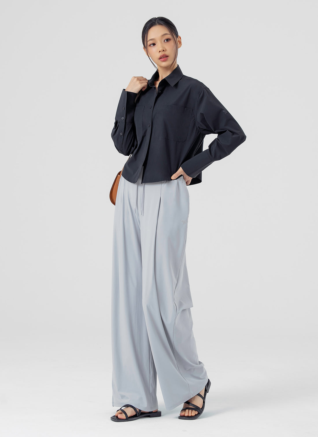Cooling Tricot Urban Wide Pants - Gray Stone