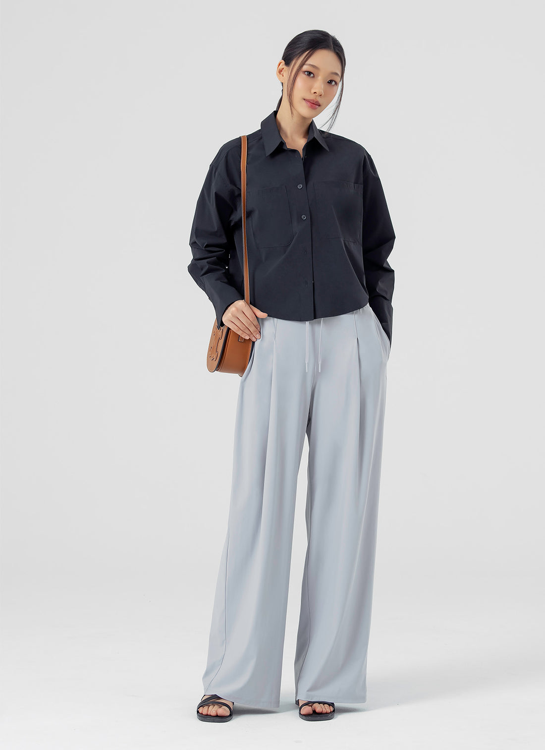 Cooling Tricot Urban Wide Pants - Gray Stone