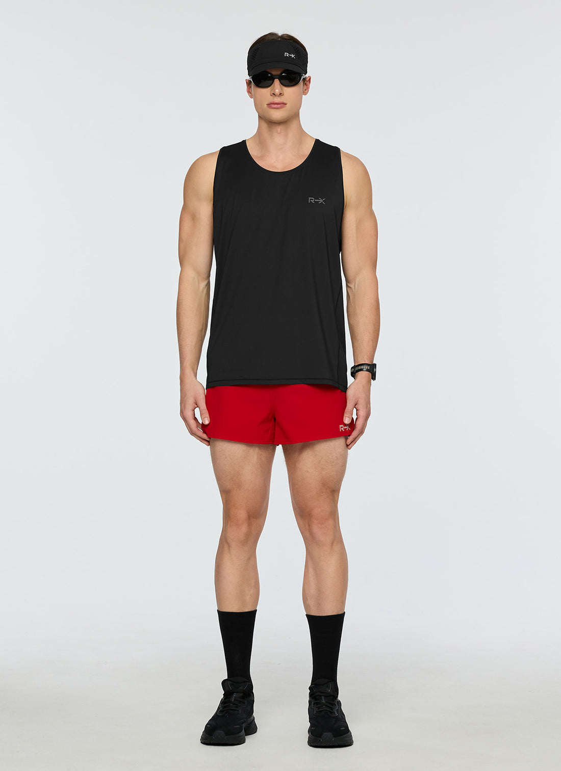 RX Men's Multi-Pocket Running Shorts - Fire Red