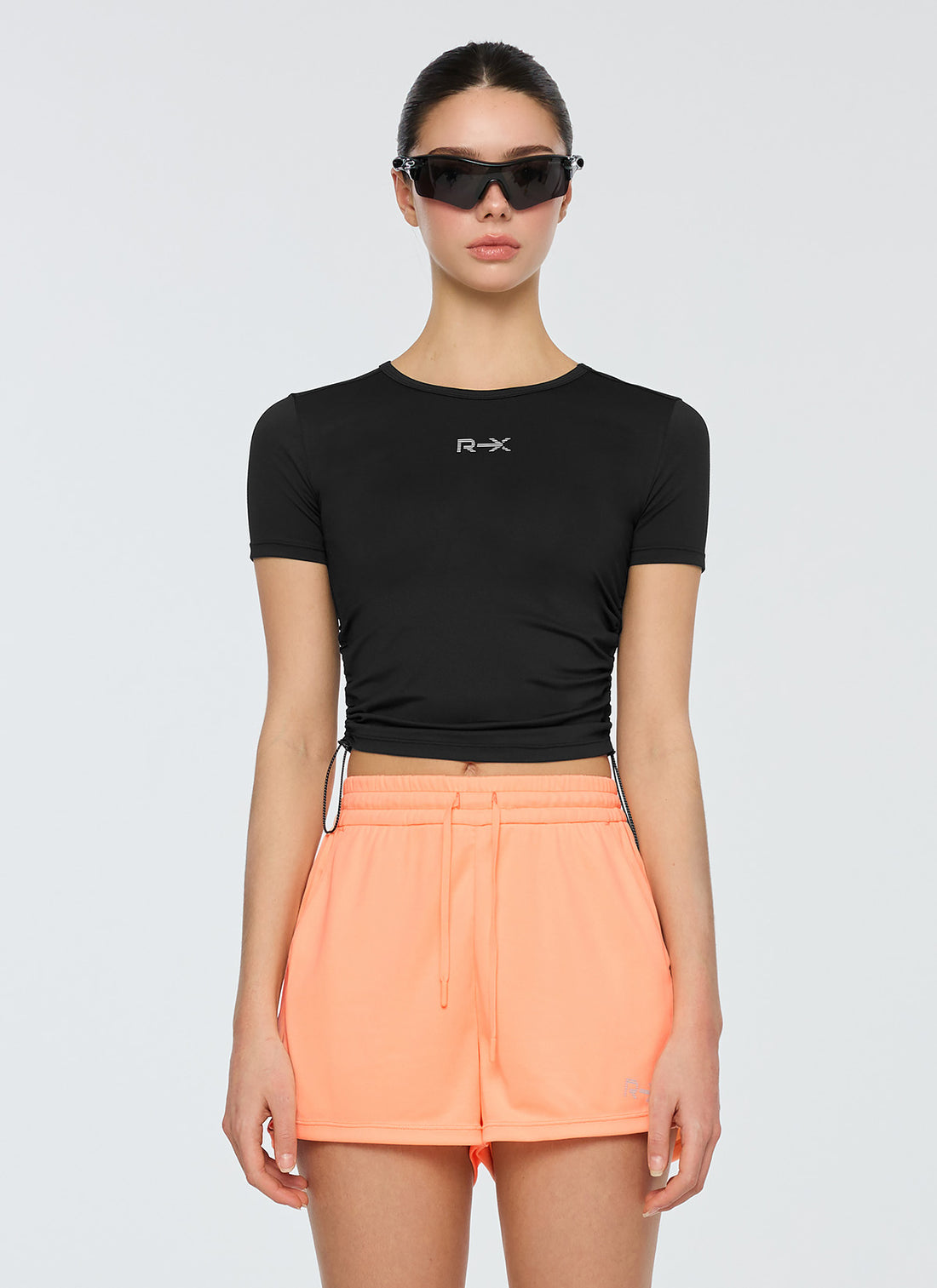 RX Side Shirring Short Top - Black