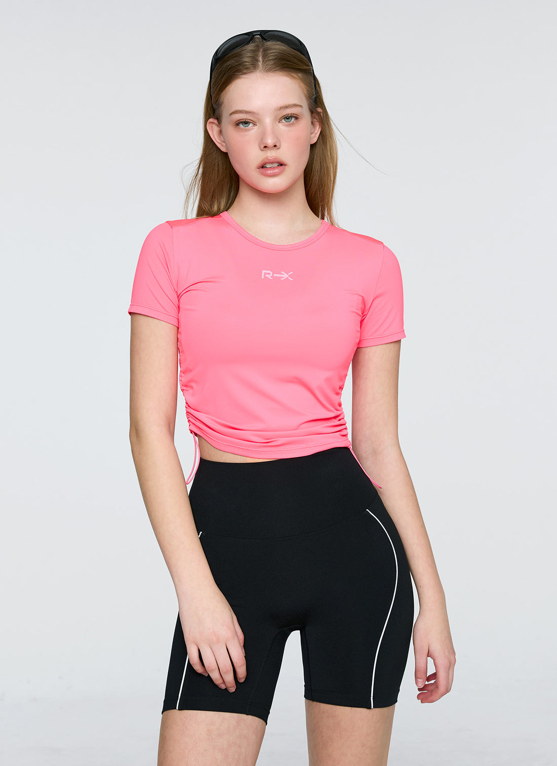 RX Side Shirring Short Top - Pop Pink