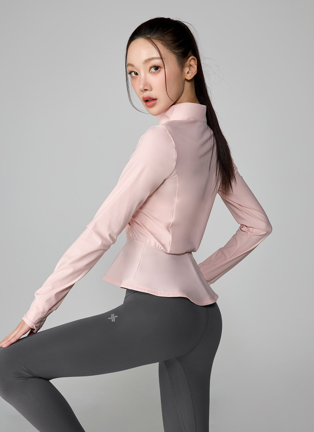 Cooling Peplum Zip-Up Jacket - Muse Pink