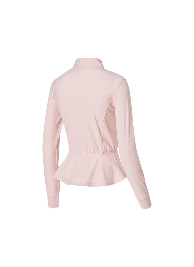 Cooling Peplum Zip-Up Jacket - Muse Pink