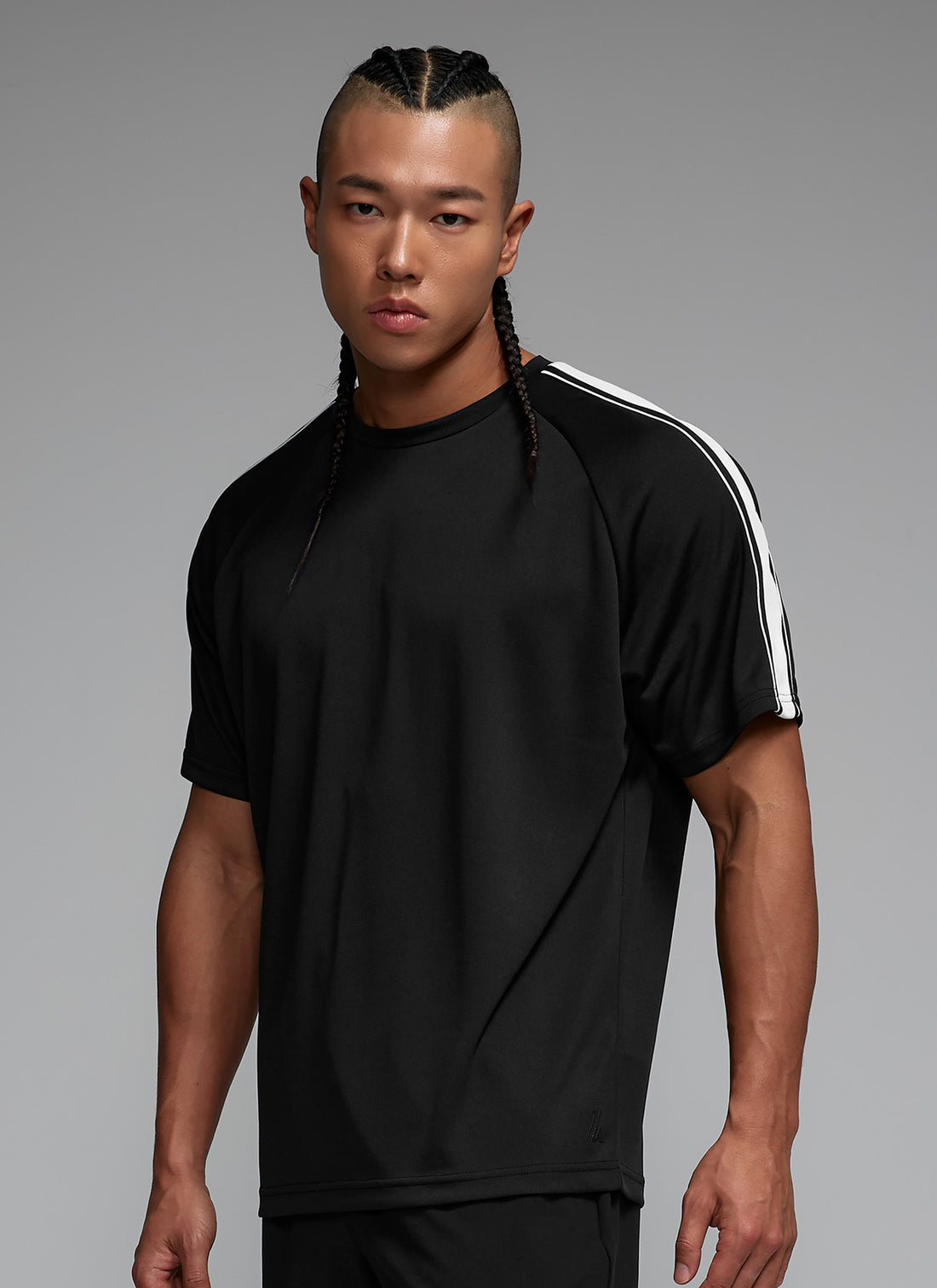 Cool Mesh Men's Color Combination Short Sleeve - Black
