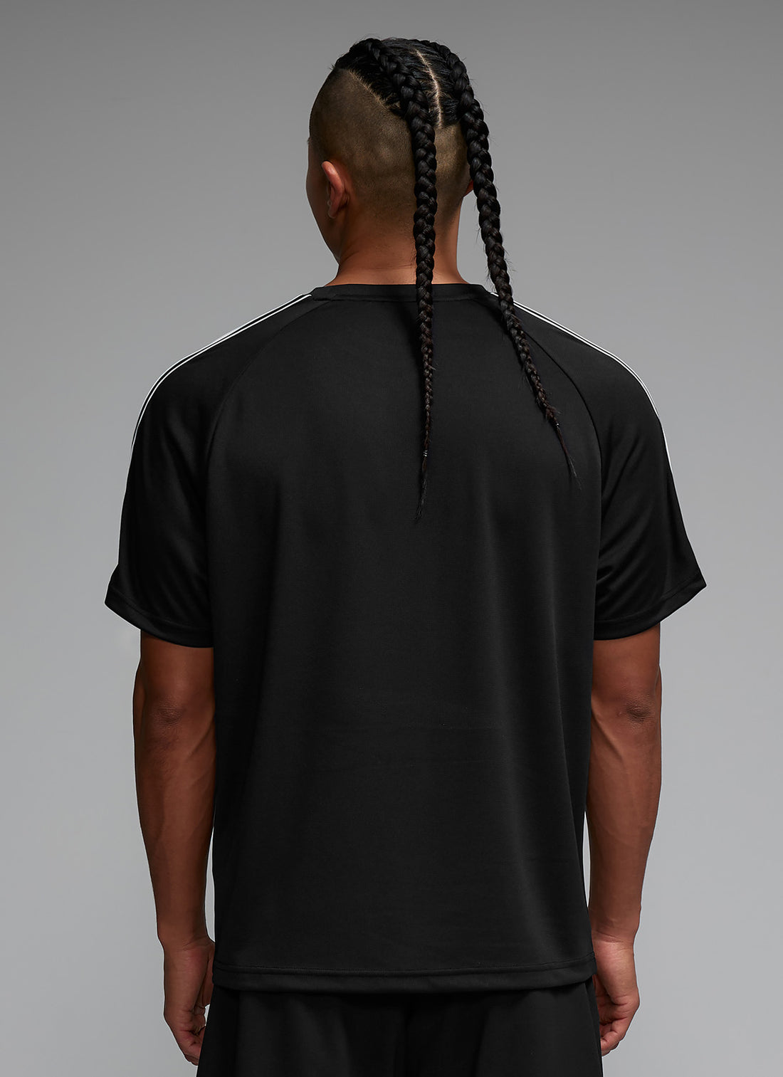 Cool Mesh Men's Color Combination Short Sleeve - Black