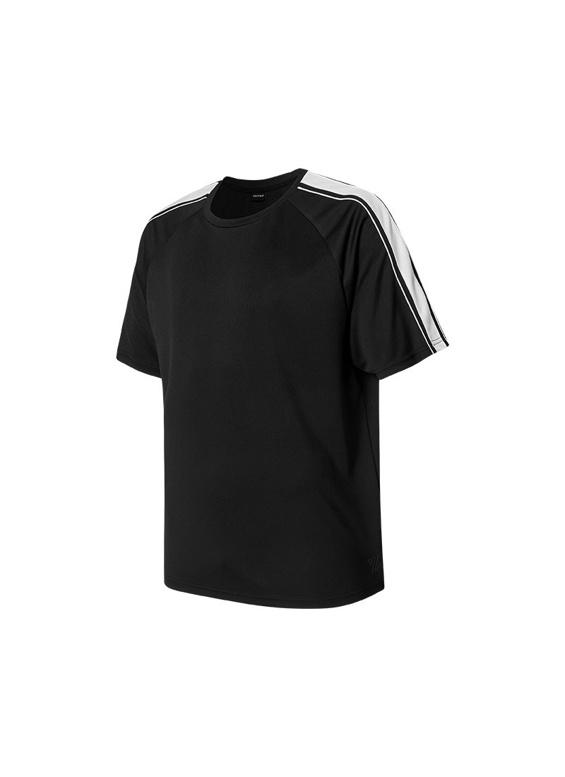 Cool Mesh Men's Color Combination Short Sleeve - Black