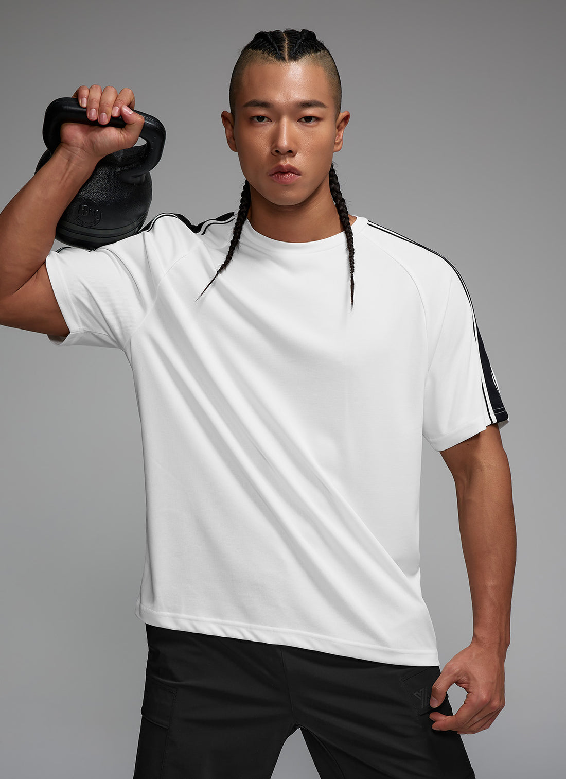 Cool Mesh Men's Color Combination Short Sleeve - White