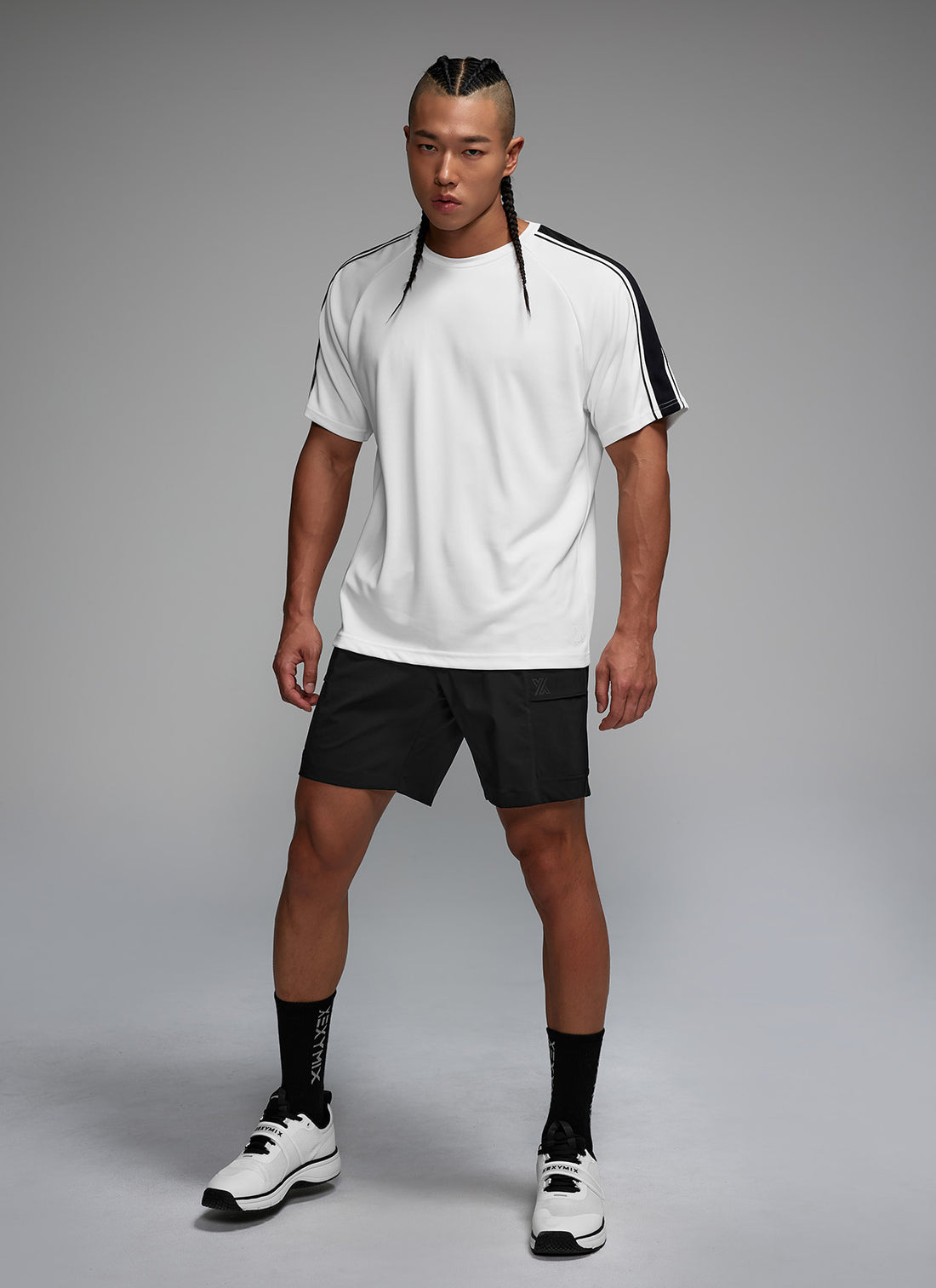 Cool Mesh Men's Color Combination Short Sleeve - White