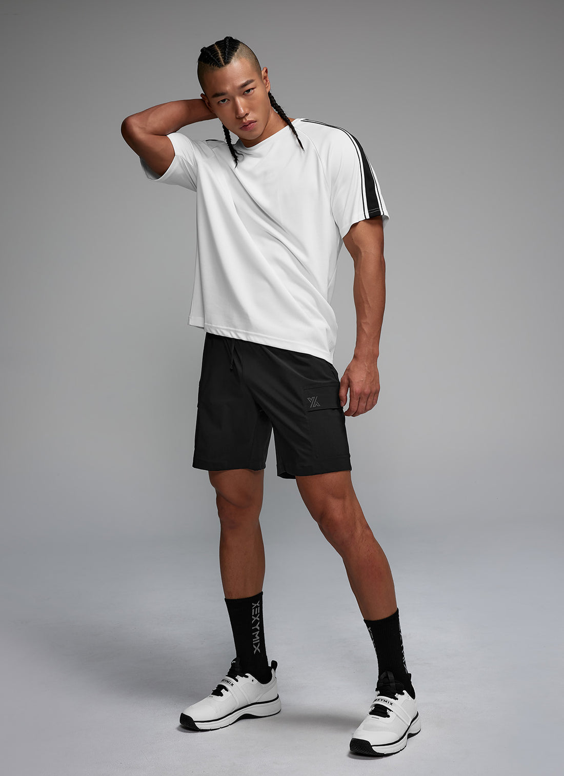 Cool Mesh Men's Color Combination Short Sleeve - White