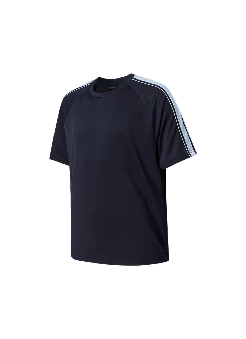 Cool Mesh Men's Color Combination Short Sleeve - Navy