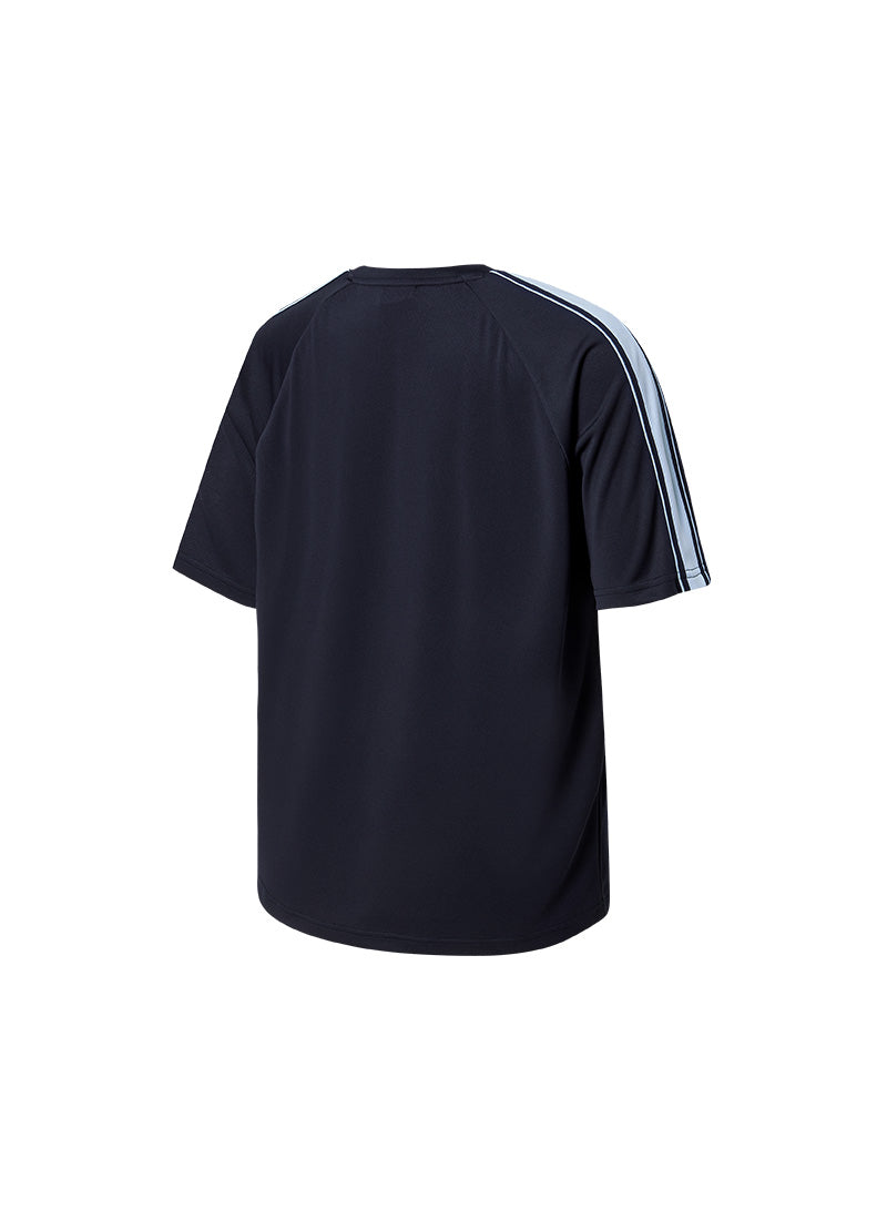 Cool Mesh Men's Color Combination Short Sleeve - Navy