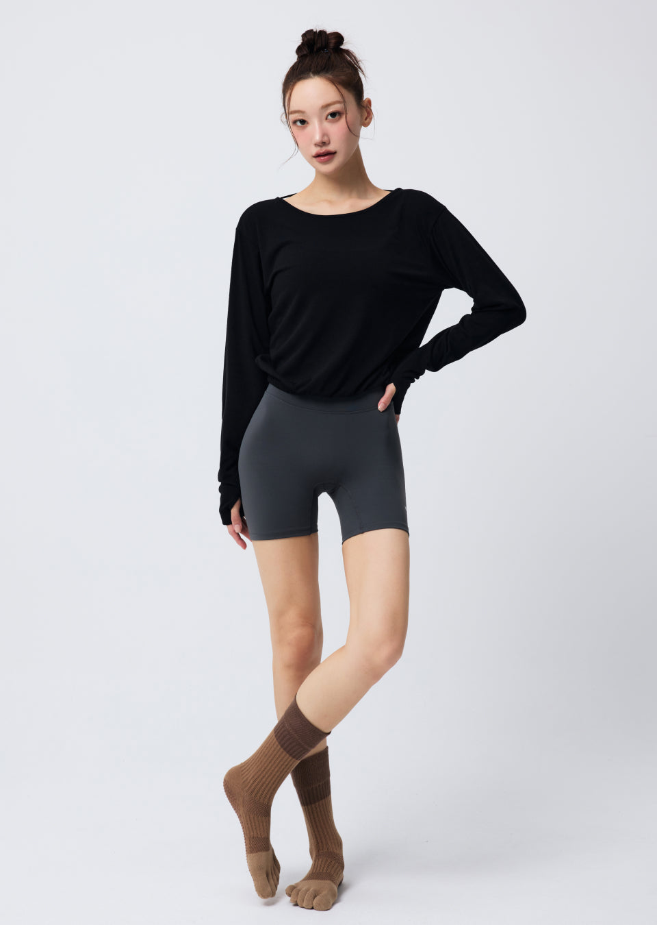 Fluid Cross-Back Long Sleeve - Black