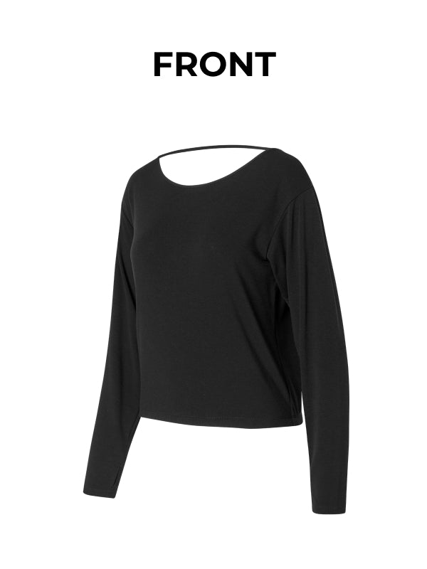 Fluid Cross-Back Long Sleeve - Black