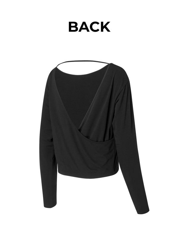 Fluid Cross-Back Long Sleeve - Black