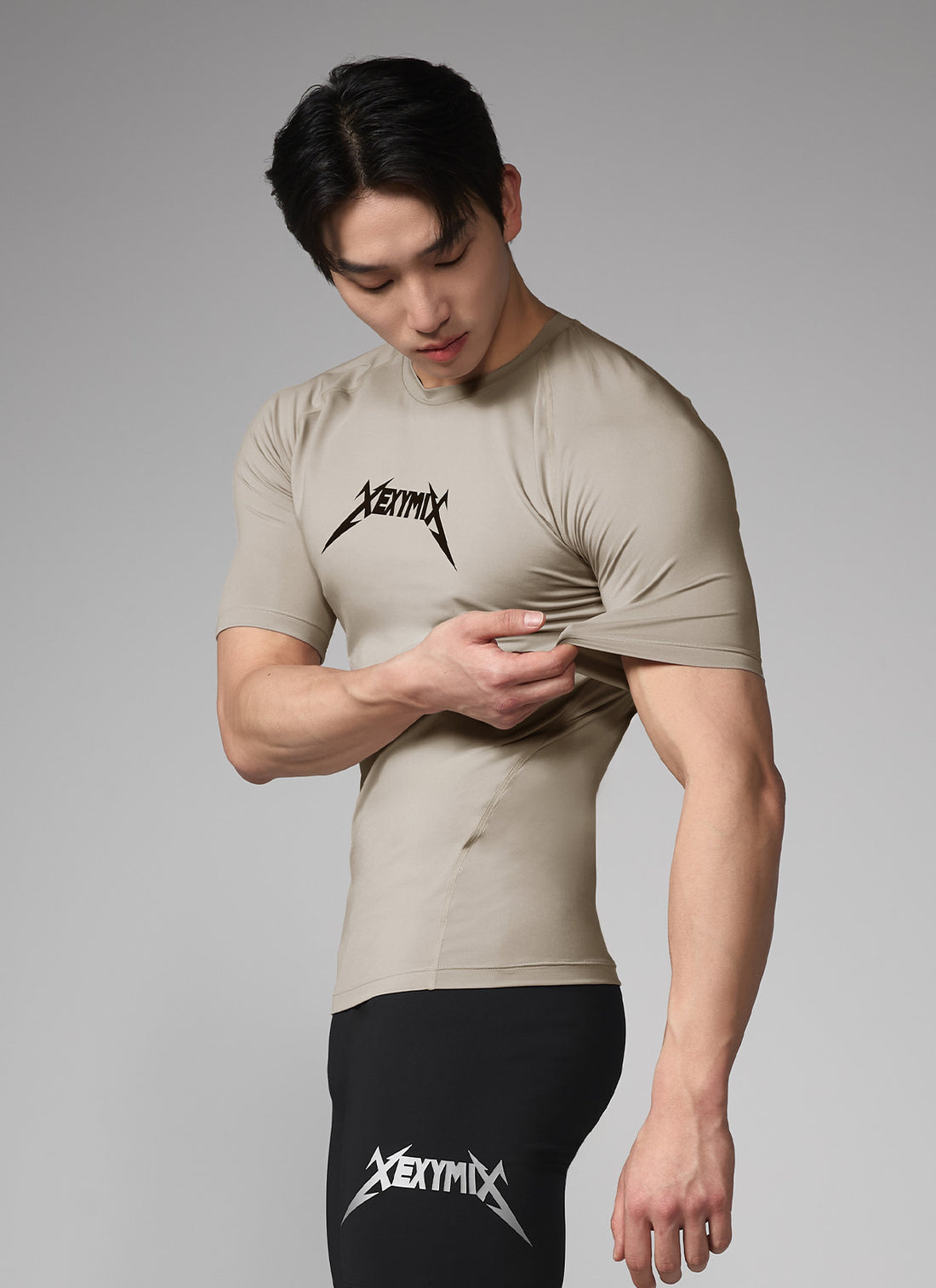 NX Men's Aero Muscle Fit Short Sleeve - Beige