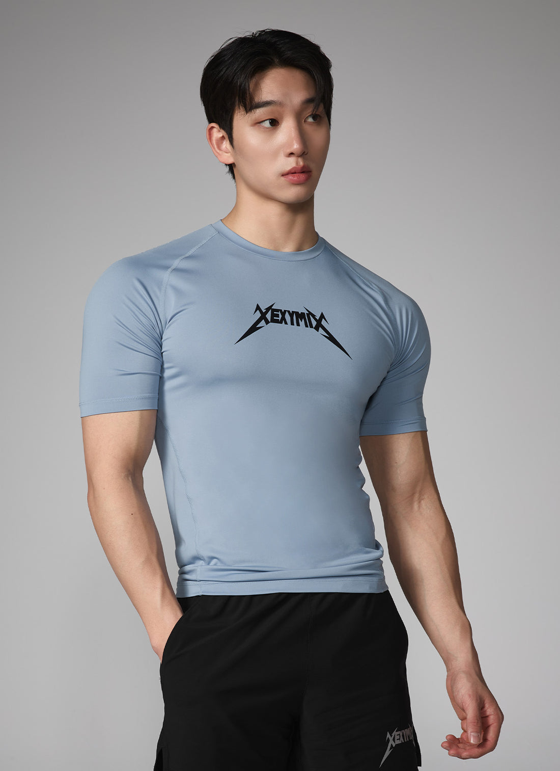 NX Men's Aero Muscle Fit Short Sleeve - Sky Blue